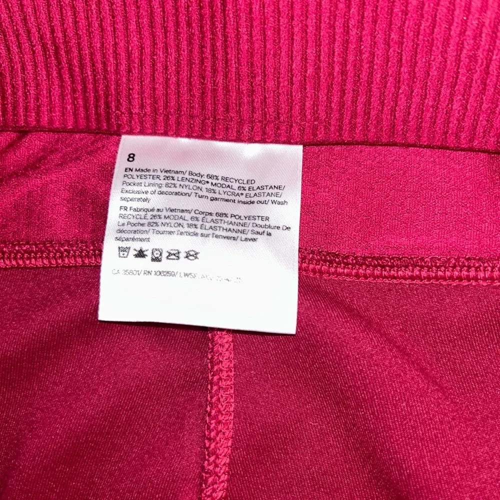 Lululemon Brushed Softstreme Ribbed Zip Flare Pant Pomegranate 8 Never Worn - Picture 7 of 8